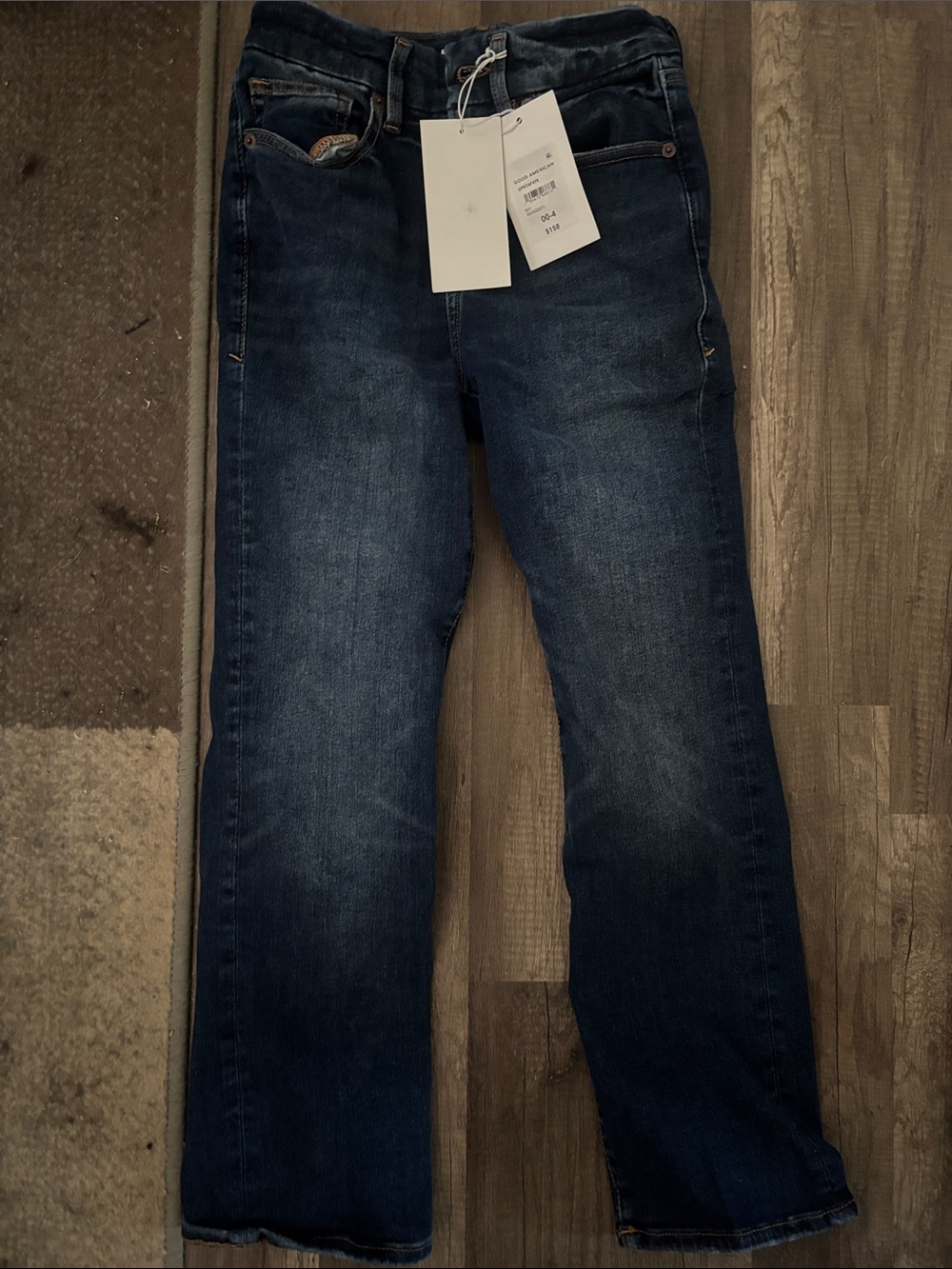 Good American Men's Straight Leg Jeans in Dark Blue Wash